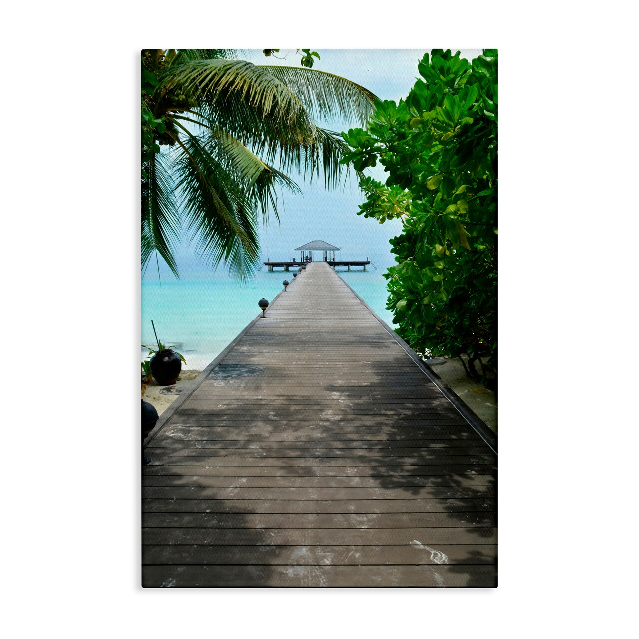 Stupell Industries Palm Tree Shaded Dock Canvas Wall Art, design by LSR Design Studio